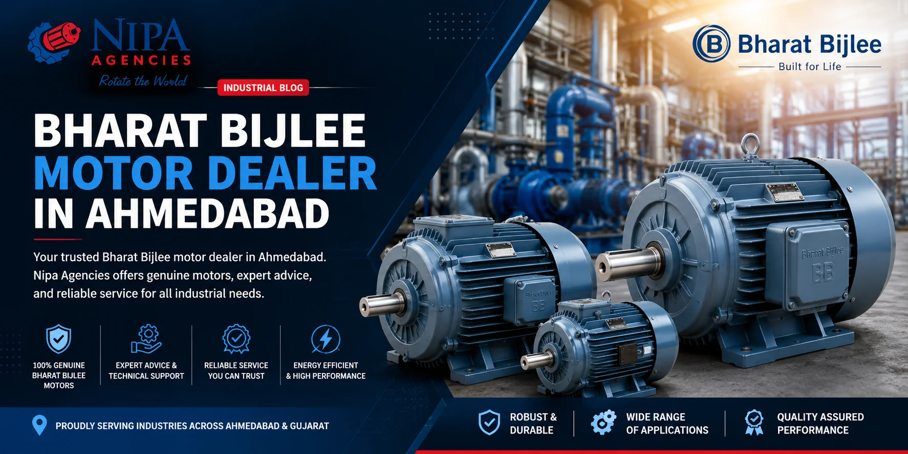 Bharat Bijlee motor dealer in Ahmedabad
